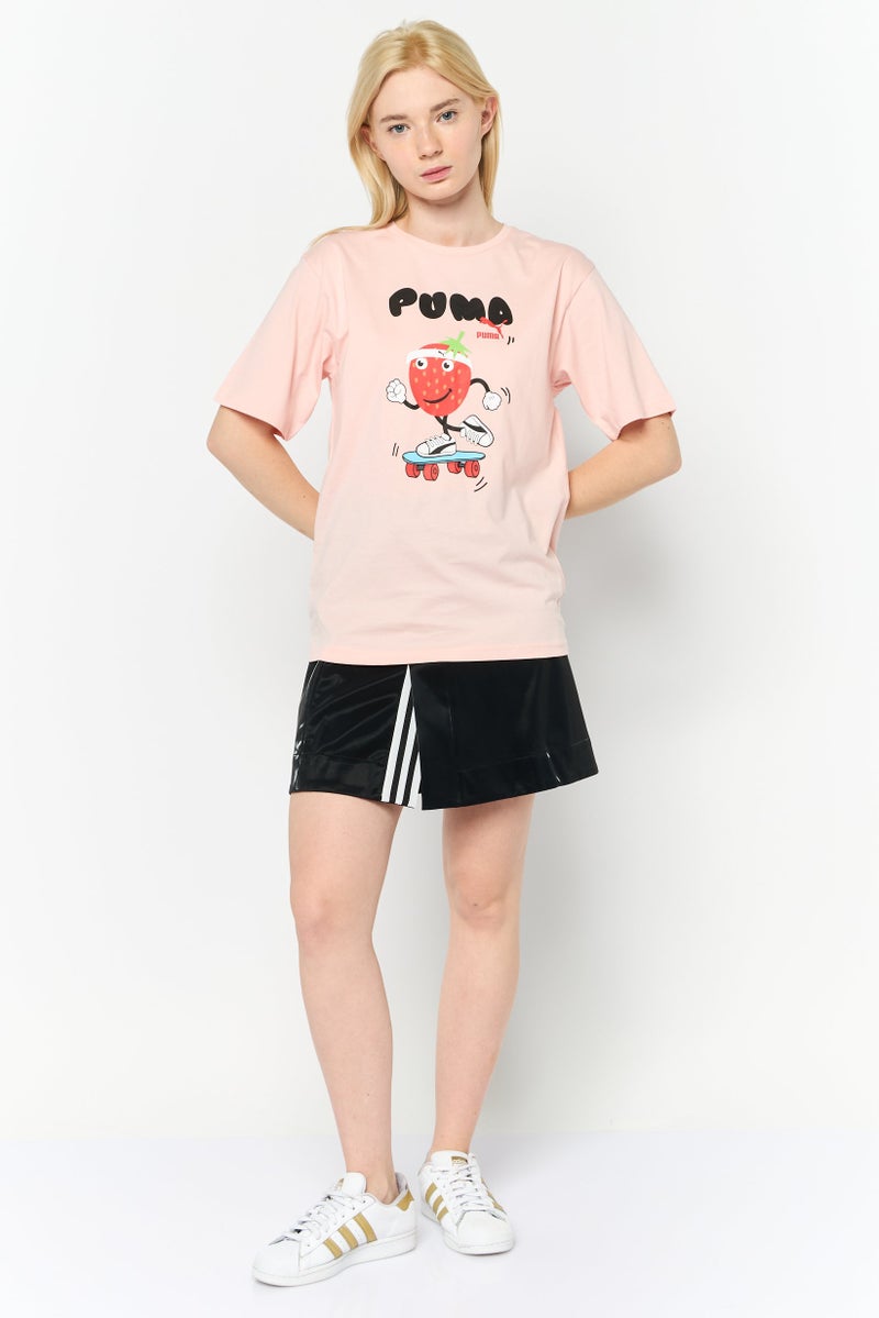 PUMA Women Relaxed Fit Short Sleeves Outdoor T-Shirt, Pink  - Image 4