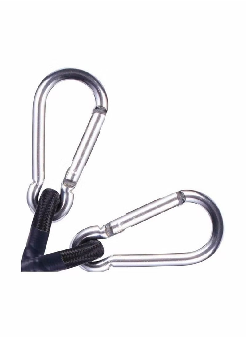 Generic - 2 Pcs 2M Extra Long Bungee Cord Anti Falling Fixed Lashing Rope with Carabiner Black Elastic Binding Rope for Truck and Electric Vehicle Packaging - Image 1
