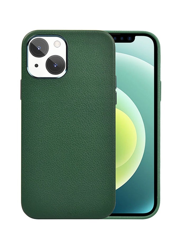 Toy Box Calfskin Genuine Leather Case For iPhone 13 6.1" Green  - Image 1