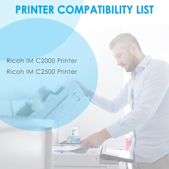 COMPATIBLE IM C2500 C2000 TONER CARTRIDGE REPLACEMENT FOR RICOH 842307 842310 842309 842308 FOR RICOH IM C2500 IM C2000 PRINTER (4-PACKS, B/M/C/Y) - Image 3