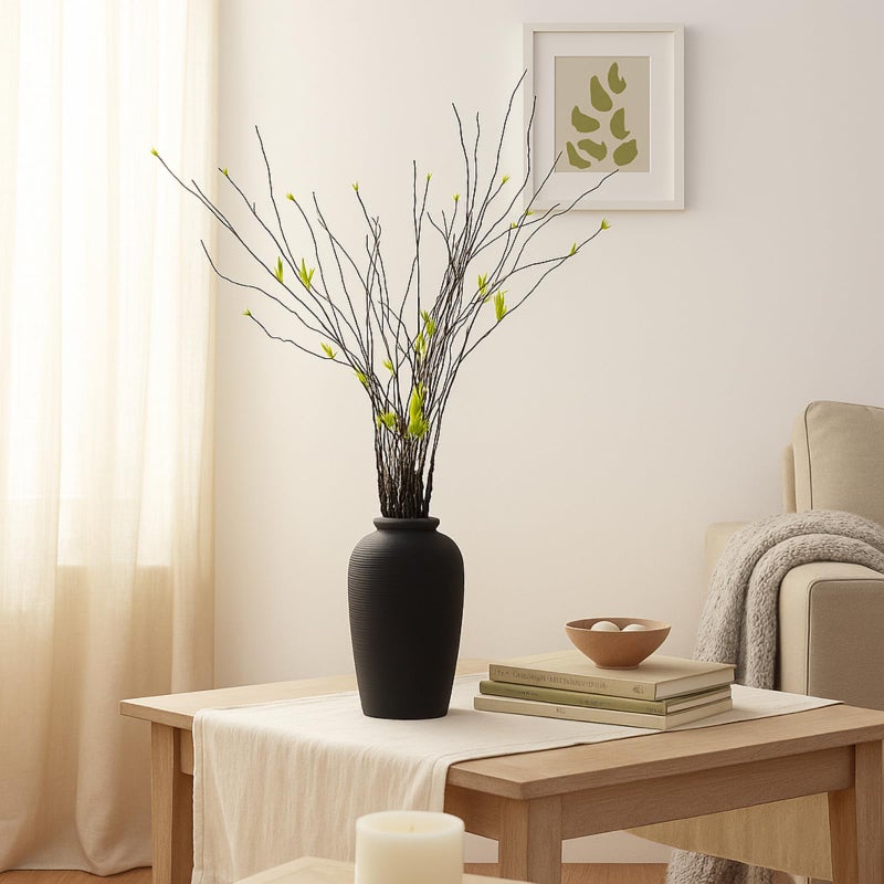 Solsew 16 Pcs Curly Willow Branches for Vase, 10 Pcs 29.1'' Artificial Curly Willow Black Branches 6 Pieces 33.8'' Faux Ficus Twigs Plants Fake Leaf Greenery Stems for Wedding Home Office Decoration - Image 4