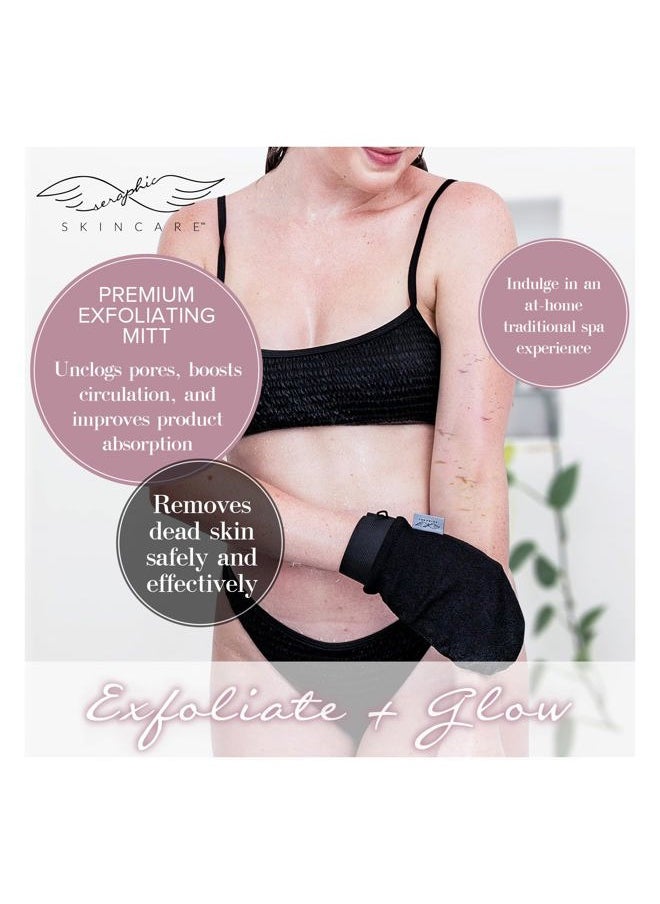 Seraphic Skincare - Seraphic Skincare (Original) Premium Exfoliating Mitt for Body (2pc) – 100% Vegan Viscose Traditional Body Scrub Glove Kessa Korean Washcloth – Body Exfoliator for Self-Tan Removal & Keratosis Pilaris - Image 1