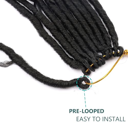 Flyteng Goddess Locs Crochet Hair Pre-looped 20 Inch New Boho Faux Locs Crochet Hair with Curly Ends 8 Packs Bohemian River Locs Crochet Hair for Black Women 1B - Image 3