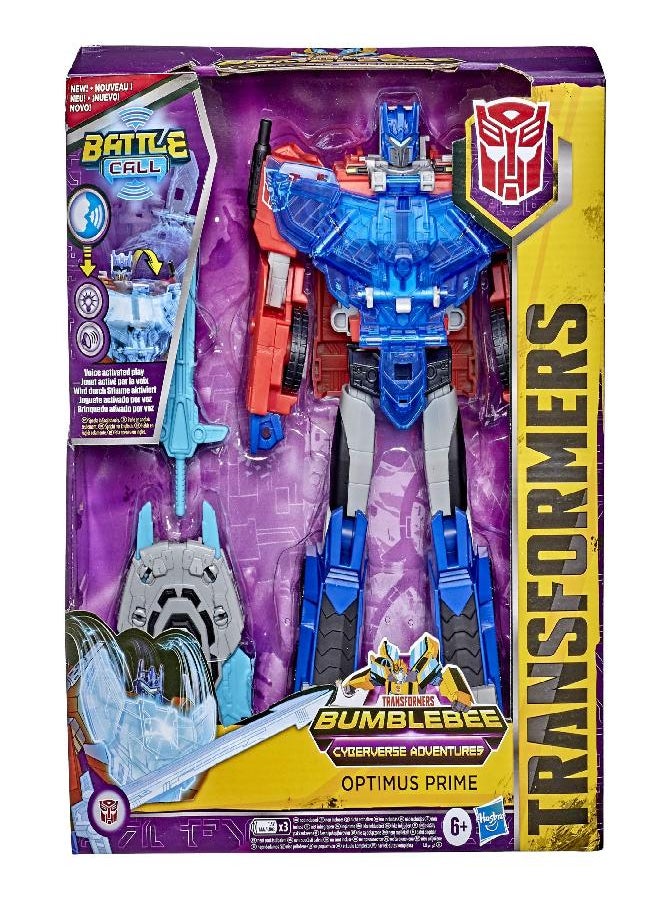 TRANSFORMERS Transformers Bumblebee Cyberverse Adventures Battle Call Officer Class Optimus Prime, Voice Activated Lights and Sounds, Ages 6 and Up 10-inch  - Image 1