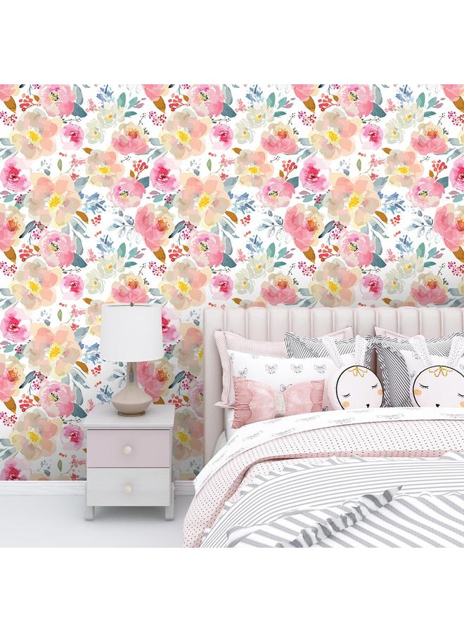 Bluejw Green Plant Flower Self-adhesive Wallpaper Wallpaper Removable Wallpaper Living Room Background Transformation Wall Sticker RW158-180 - Image 2