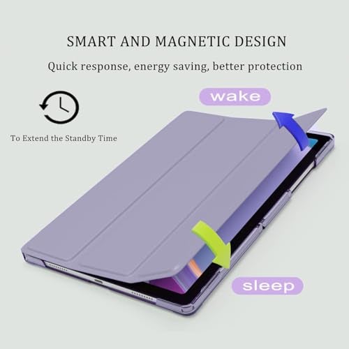 ProElite Cover for Samsung Galaxy Tab A9 Plus 11 inch Case Cover, Smart Flip Case Cover for Samsung Galaxy Tab A9+ 11 inch Translucent Back with Stylus Pen, Lavender - Image 3