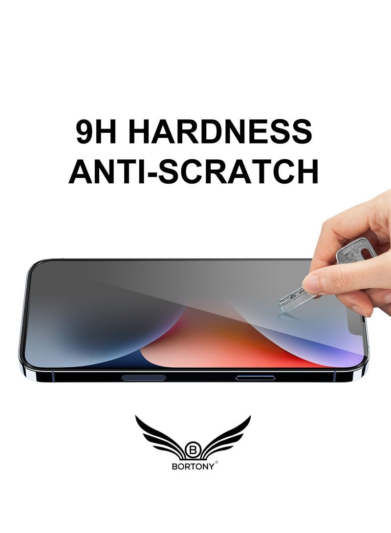 BORTONY Pack of 2 iPhone 14/13/13 Pro Privacy Full Coverage Screen Protector Anti-Spy Tempered Glass Film Edge to Edge Protection Case Friendly for Apple iPhone 14/13/13 Pro 6.1-Inch - Image 3