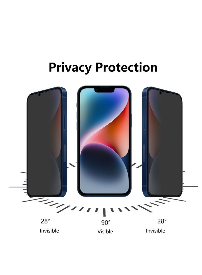 BORTONY Pack of 2 iPhone 14/13/13 Pro Privacy Full Coverage Screen Protector Anti-Spy Tempered Glass Film Edge to Edge Protection Case Friendly for Apple iPhone 14/13/13 Pro 6.1-Inch - Image 2