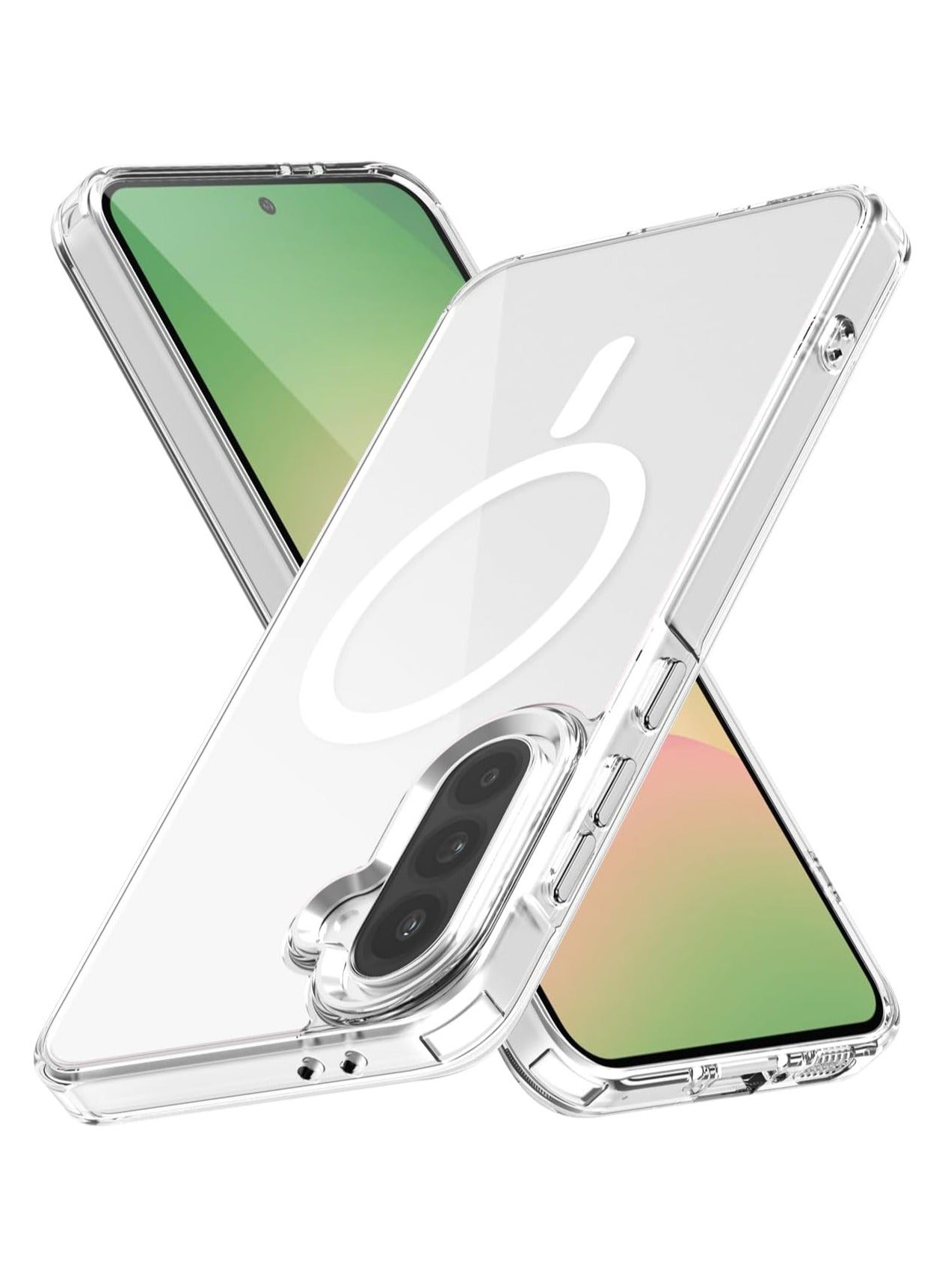QIRG For Samsung Galaxy A26 Case Hard [Compatible with Magsafe Wireless Charging] Yellowing Resistant Magnetic Cover-Clear