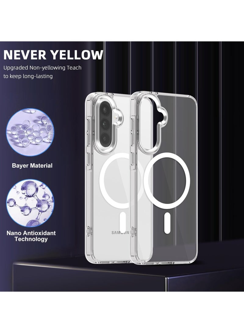 For Samsung Galaxy A26 Case Hard [Compatible with Magsafe Wireless Charging] Yellowing Resistant Magnetic Cover-Clear  - Image 2