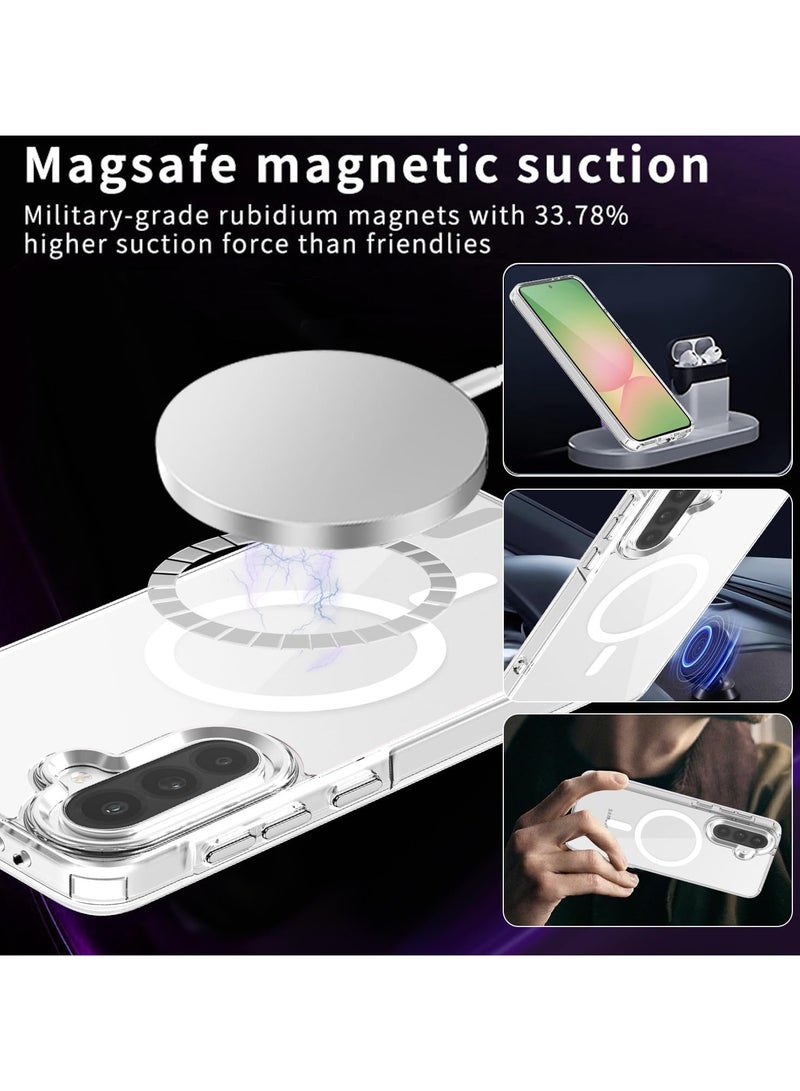 For Samsung Galaxy A26 Case Hard [Compatible with Magsafe Wireless Charging] Yellowing Resistant Magnetic Cover-Clear  - Image 3