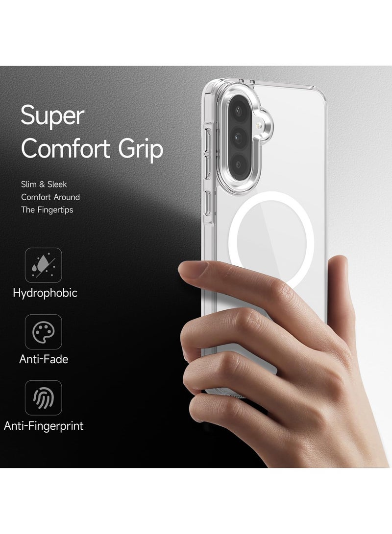 For Samsung Galaxy A26 Case Hard [Compatible with Magsafe Wireless Charging] Yellowing Resistant Magnetic Cover-Clear  - Image 5