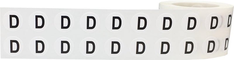 InStockLabels.com Letter D Inventory Labels .5 Inch Round Circle Dots 1,000 Adhesive Stickers - Image 2