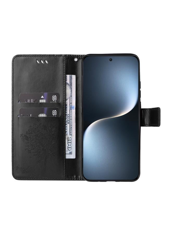 اس-توب جراب هاتف Honor Magic7 من الجلد القابل للطي بنقشة شجرة وقط - Image 4