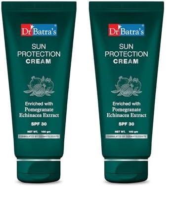 Dr Batras Sun Protection Cream spf 30 Sunscreen 100g Enriched with Echinacea Suitable for Indian condition Prevention from skin ageing Product for Women Pack of 2