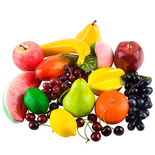Toopify 20 Pcs Fake Fruit Artificial Fruit for Home Decor, Simulation Fruit Set, Party Chirstmas Decortion Fake Fruits Bananas Apple - Image 1
