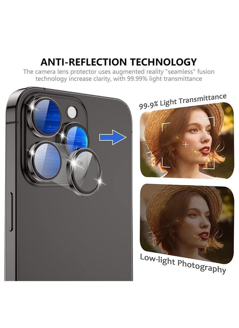 Raxoom iPhone 15 Pro Max/iPhone 15 Pro Camera Lens Protector, [Keep Lens Original Design] 9H Tempered Glass Camera Cover Screen Protector Accessories (iPhone 15 Pro/15 Pro Max, Blue) - Image 3