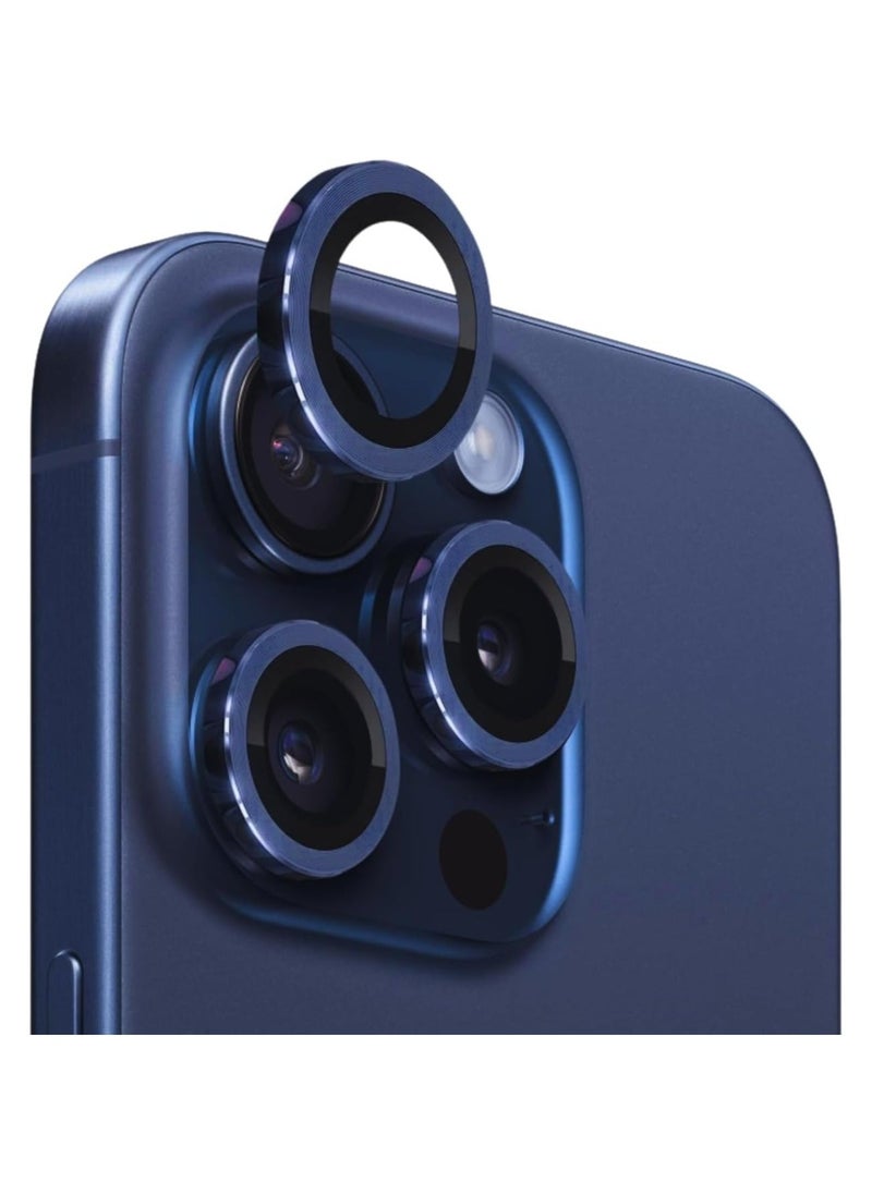 Raxoom iPhone 15 Pro Max/iPhone 15 Pro Camera Lens Protector, [Keep Lens Original Design] 9H Tempered Glass Camera Cover Screen Protector Accessories (iPhone 15 Pro/15 Pro Max, Blue) - Image 1