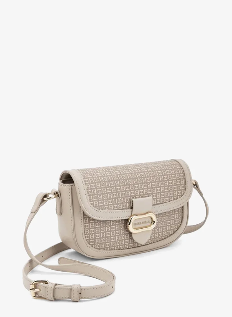 Flora Bella By Shoexpress BEIGE Flora Bella Monogram Print Crossbody Bag with Adjustable Strap for Women | Best Price UAE