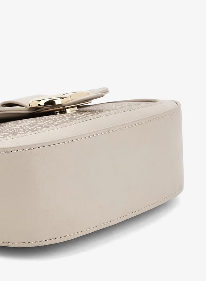 Flora Bella By Shoexpress BEIGE Flora Bella Monogram Print Crossbody Bag with Adjustable Strap for Women | Best Price UAE
