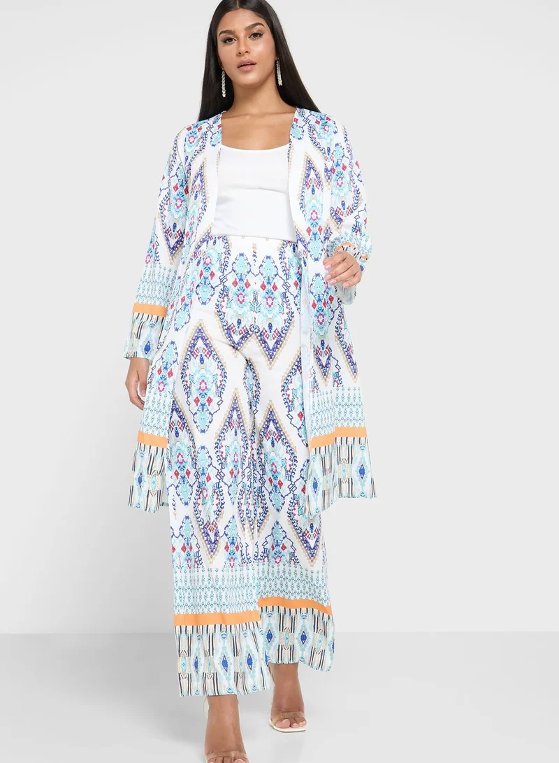 Khizana Printed Co-Ord Shirt And Pant Set