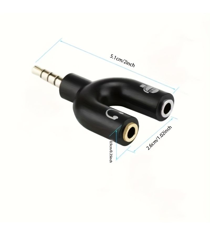 3.5mm Audio Splitter Y Adapter Two Pack White for Headphone Microphone - Image 1