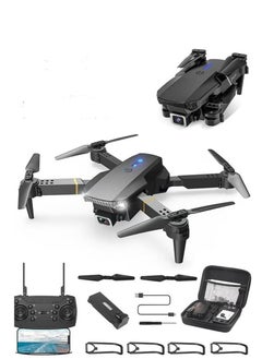 E88 Pro Max Foldable Quadcopter Drone with 4K Dual Camera for Adults, Remote Control Drone with Gesture Selfie, 3D Flips, Waypoint Flight, Altitude Hold, Long Control Range, Battery and Carrying Bag