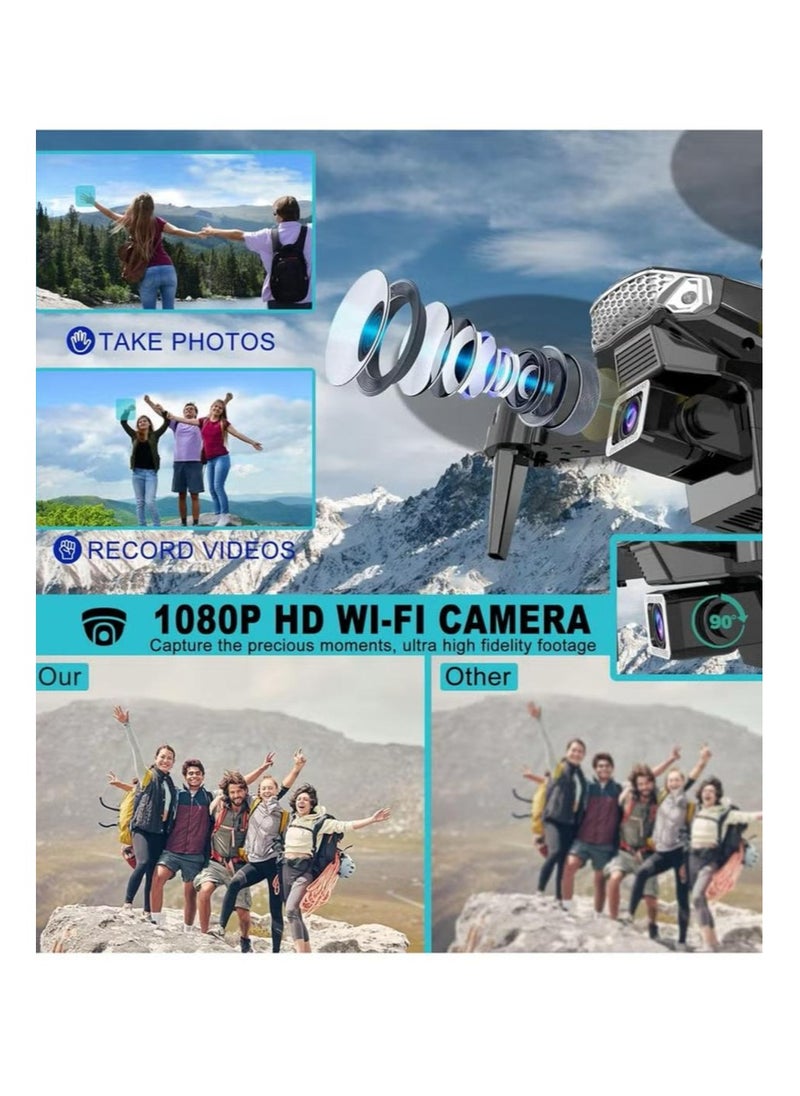 Generic - E88 Pro Max Foldable Quadcopter Drone with 4K Dual Camera for Adults, Remote Control Drone with Gesture Selfie, 3D Flips, Waypoint Flight, Altitude Hold, Long Control Range, Battery and Carrying Bag - Image 1
