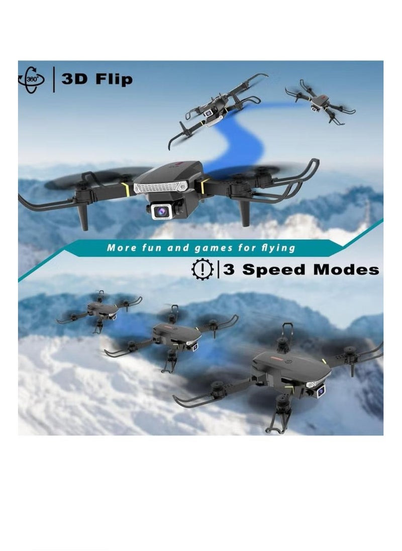 Generic - E88 Pro Max Foldable Quadcopter Drone with 4K Dual Camera for Adults, Remote Control Drone with Gesture Selfie, 3D Flips, Waypoint Flight, Altitude Hold, Long Control Range, Battery and Carrying Bag - Image 1
