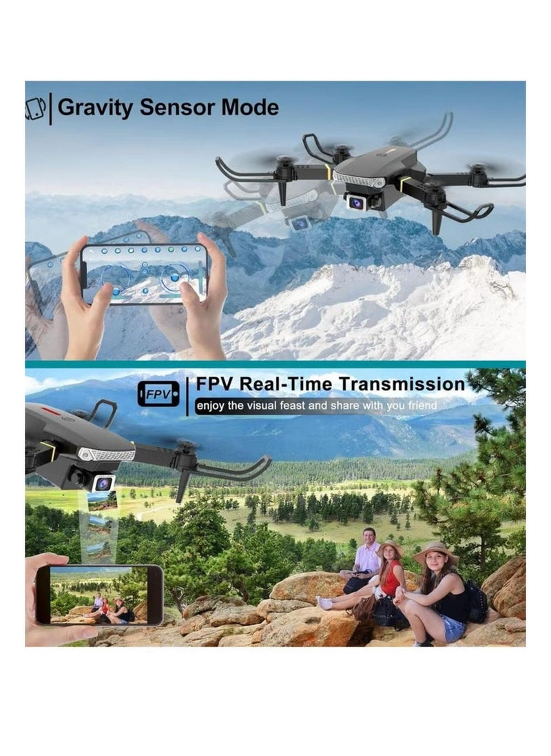 Generic - E88 Pro Max Foldable Quadcopter Drone with 4K Dual Camera for Adults, Remote Control Drone with Gesture Selfie, 3D Flips, Waypoint Flight, Altitude Hold, Long Control Range, Battery and Carrying Bag - Image 1