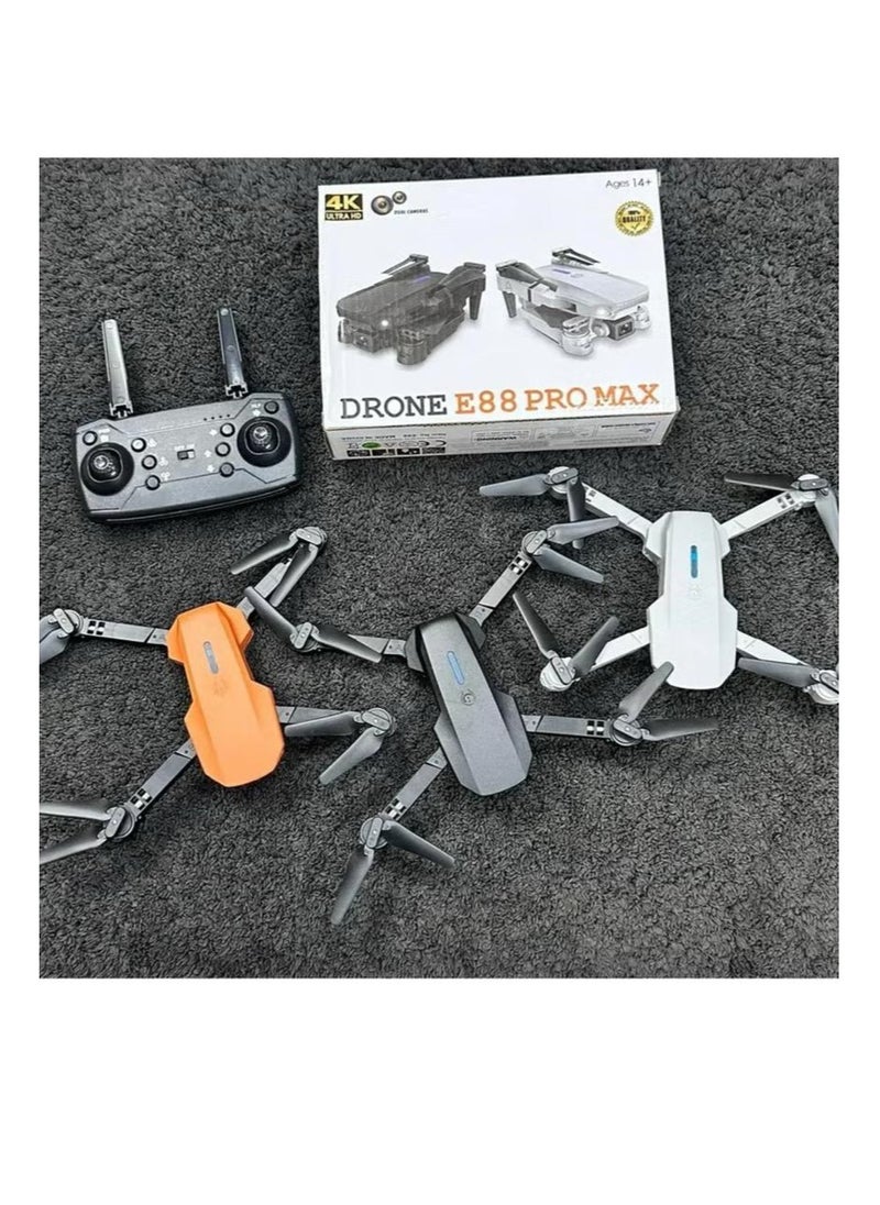 Generic - E88 Pro Max Foldable Quadcopter Drone with 4K Dual Camera for Adults, Remote Control Drone with Gesture Selfie, 3D Flips, Waypoint Flight, Altitude Hold, Long Control Range, Battery and Carrying Bag - Image 1