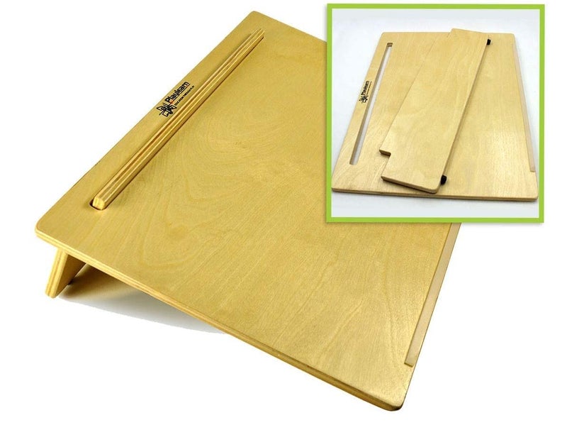 Playlearn USA Playlearn Ergonomic Wooden Writing Slope/Slant Board - 20 Degree Optimal Angle - Extra Wide with Pen Holder - Image 1