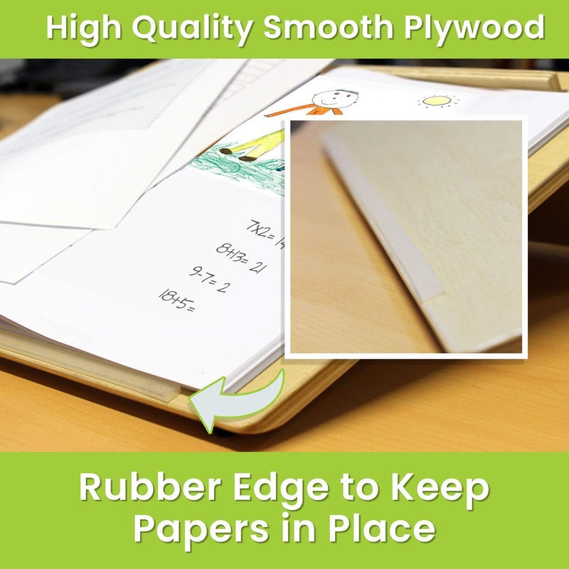 Playlearn USA Playlearn Ergonomic Wooden Writing Slope/Slant Board - 20 Degree Optimal Angle - Extra Wide with Pen Holder - Image 4