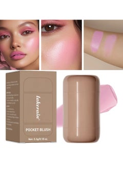 lakerain Pocket Blush Stick Cream Blush Stick for Long Lasting Lightweight Natural Blush Waterproof Sweatproof Hydrating Blush and Lipstick Creamy Blendable Makeup Blush 01  - Image 1