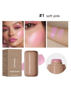 lakerain Pocket Blush Stick Cream Blush Stick for Long Lasting Lightweight Natural Blush Waterproof Sweatproof Hydrating Blush and Lipstick Creamy Blendable Makeup Blush 01  - Image 2