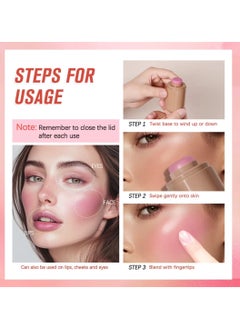 lakerain Pocket Blush Stick Cream Blush Stick for Long Lasting Lightweight Natural Blush Waterproof Sweatproof Hydrating Blush and Lipstick Creamy Blendable Makeup Blush 01  - Image 3
