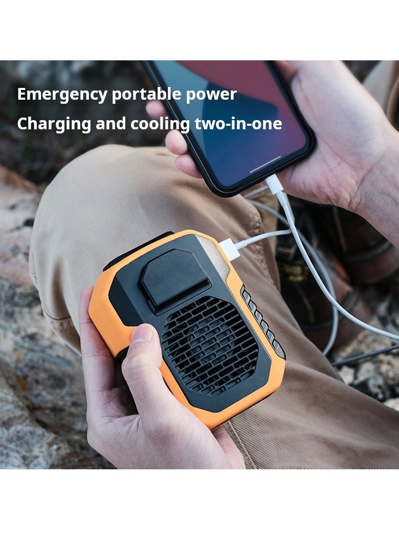 Generic - 3-in-1 Portable Waist Clip Fan with 8000mAh Power Bank and LED Flashlight - Image 1