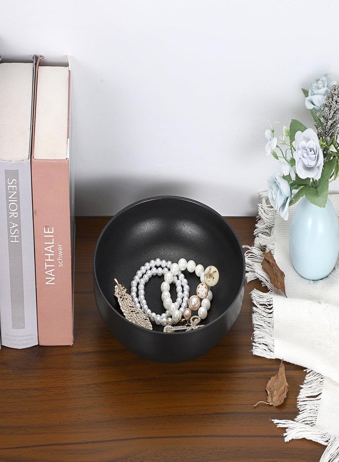 Hipiwe Vintage Decorative Accent Bowl 7.5" Black Industrial Stainless Steel Bowls Jewelry Dish Ring Holder Rustic Catchall Key Bowls for Entryway Coffee Table Centeriece Bowl - Image 5