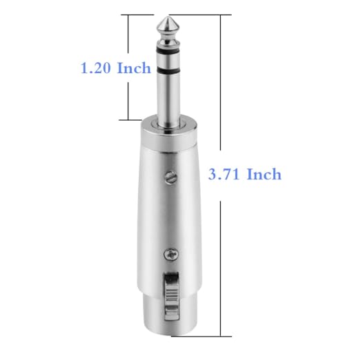 JOMLEY XLR Female to 1/4" TRS Adapter, Balanced XLR Female to 1/4 Inch TRS Stereo Jack Plug Cable Adapter - 2 Pack - Image 4