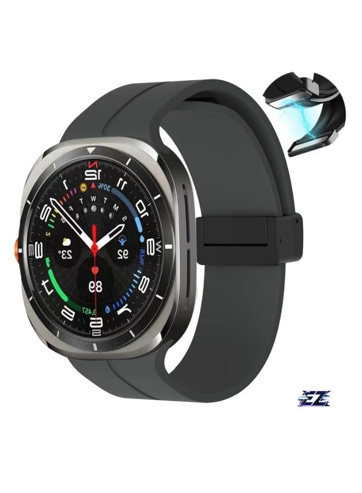 ELTRAZONE Magnetic Band for Samsung Galaxy Watch 7 Ultra 2024 Strap – Magnetic D-Buckle Replacement Band, No Gap Silicone Sports Strap for Men & Women – Durable, Comfortable, and Secure Fit - Image 1