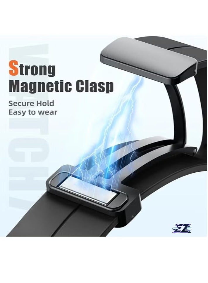 ELTRAZONE Magnetic Band for Samsung Galaxy Watch 7 Ultra 2024 Strap – Magnetic D-Buckle Replacement Band, No Gap Silicone Sports Strap for Men & Women – Durable, Comfortable, and Secure Fit - Image 2