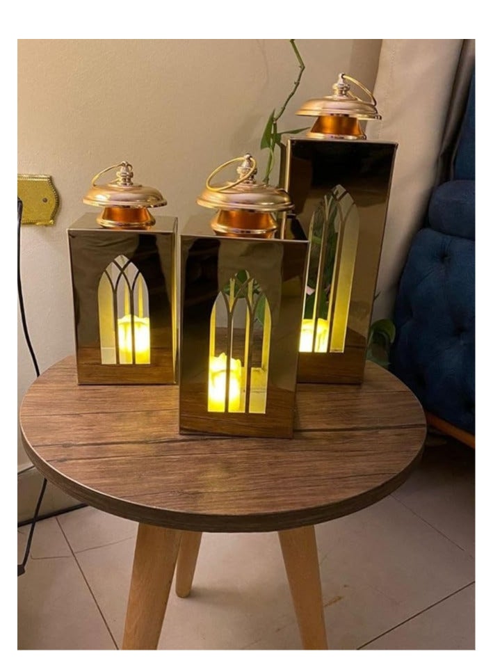 طقم فوانيس ذهبي باحجام مختلفة انيق للغاية - Image 4