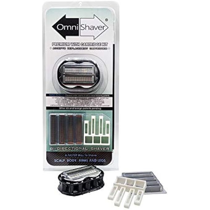 OmniShaver Premium with Cartridge Kit The Fastest Way to Shave your Head Legs Arms Body Shaving Razor Self Cleans and Strops During Use Durable Blades Head Shaver Hair Cutter - Image 1