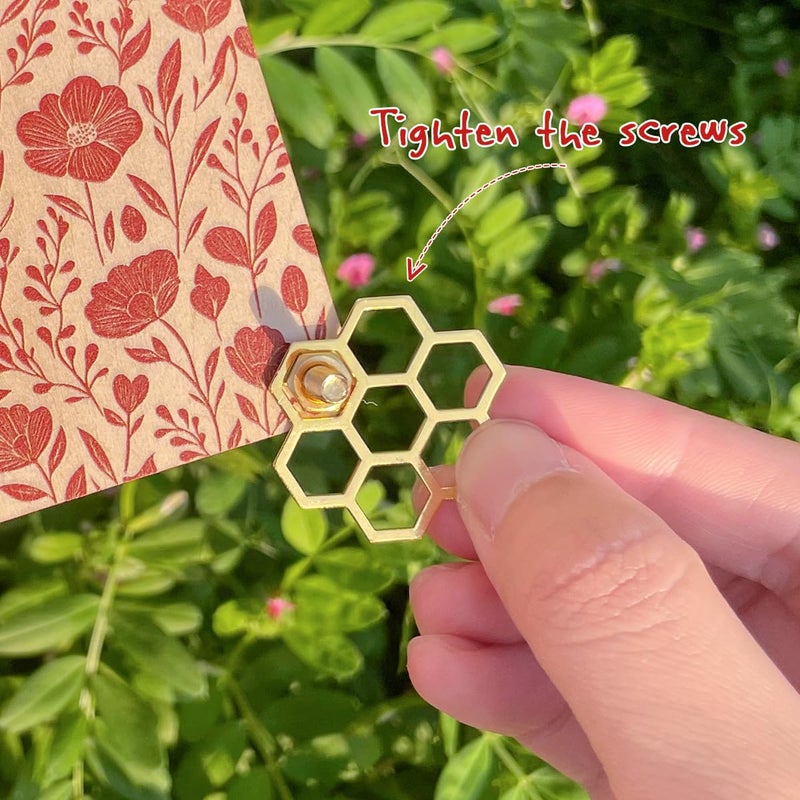 Happinit Pocket Flower Press, Small Flowers Press Kit, Micro Flower Pressing, Mini Plant Preservation Kit for Arts and Crafts Lovers (Gold) - Image 5