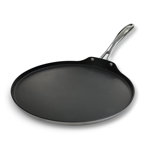 TRAMONTINA Fusao Triply Ceramic-Reinforced Dosa Tawa 32cm | 3mm Thickness | Long-Lasting Performance | Perfect for Dosa, Uttapam, Roti & Paratha | All Cooktop Compatible - Image 1