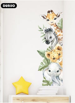 DUNISO Cartoon Animal Door Sticker, Elephant and Zebra Wall Decals Green Plants Wall Stickers Removable Kids Room Wall Decals for Kids Baby Nursery Kindergarten Toddler Boys Girls Bedroom Wall Decor  - Image 2