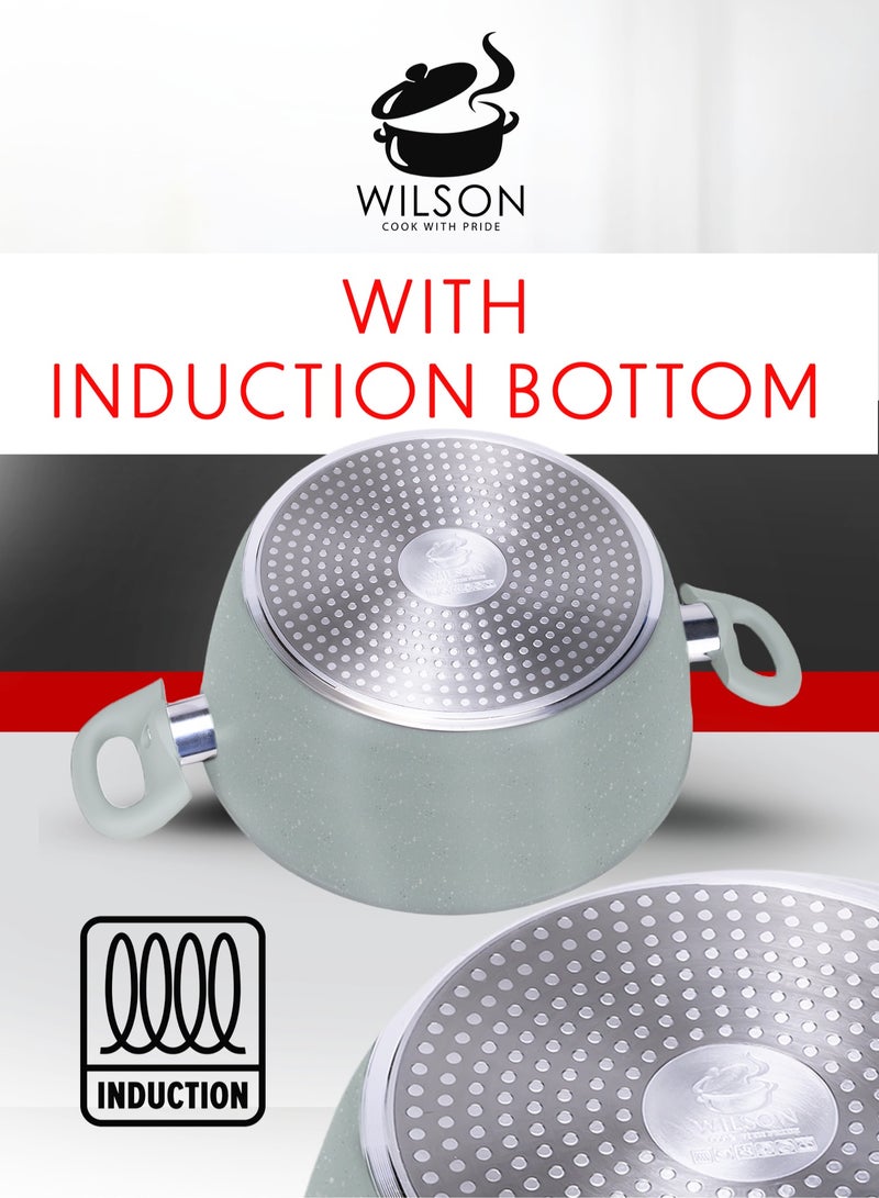 Wilson 7-Piece Aluminum Cookware Set - Induction Bottom, Non-Stick, PFOA-Free Pots & Pans with Lids for All Cooktops - Image 3