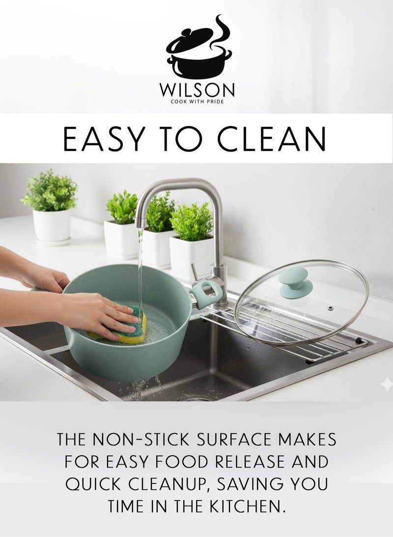 Wilson 7-Piece Aluminum Cookware Set - Induction Bottom, Non-Stick, PFOA-Free Pots & Pans with Lids for All Cooktops - Image 4