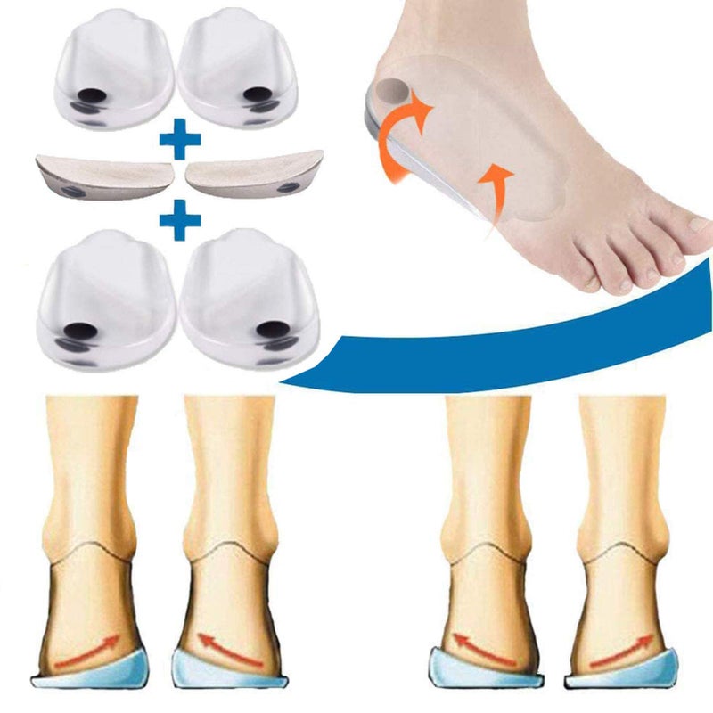 Mcvcoyh 3 Pairs Orthopedic Insoles for Men Women Orthotic Inserts Lateral Heel Wedges Shoe Inserts for Corrective Pronation Supination OX Type Leg Corrective - Image 3