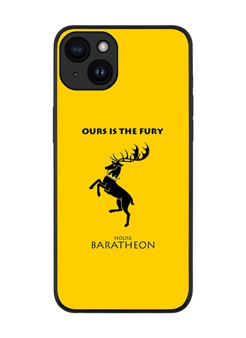 Cover for iPhone 15 Case Rugged Black Slim fit Soft Flexible Anti Drop TPU Gel Thin Protective Phone Cases - GOT House Baratheon